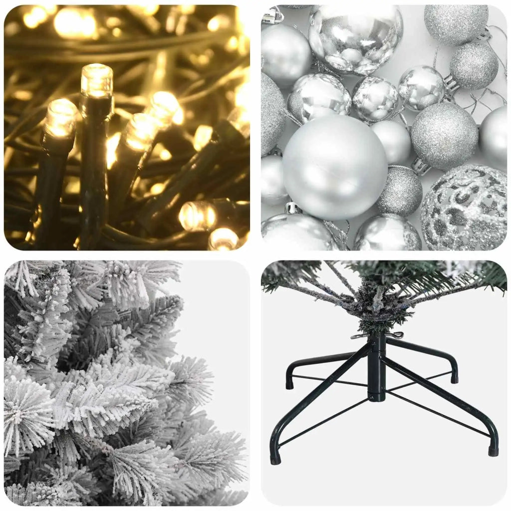 Albero di Natale Artificiale con Palline 120 cm 150 LED 3465963