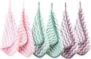 Set di 6 fazzoletti per rimuovere il trucco - Microvezzelle - Adatto per pelli sensibili - 8 x 8 Pollici - Disegno a strisce elegante