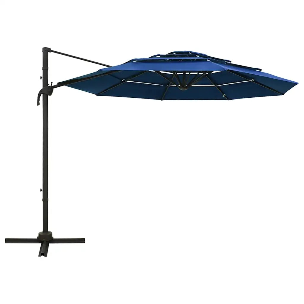 Ombrellone da Giardino 4 Livelli Palo in Alluminio Azzurro 3x3m 313835