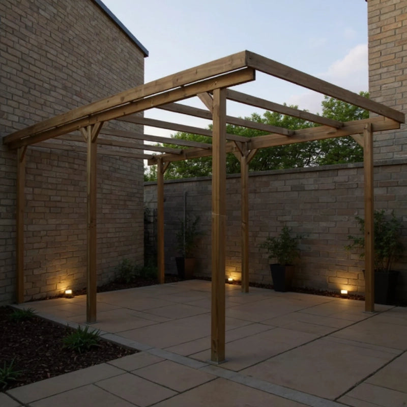 CARPORT IN LEGNO - DELAHAYE 15 mÂ² - SENZA TETTO