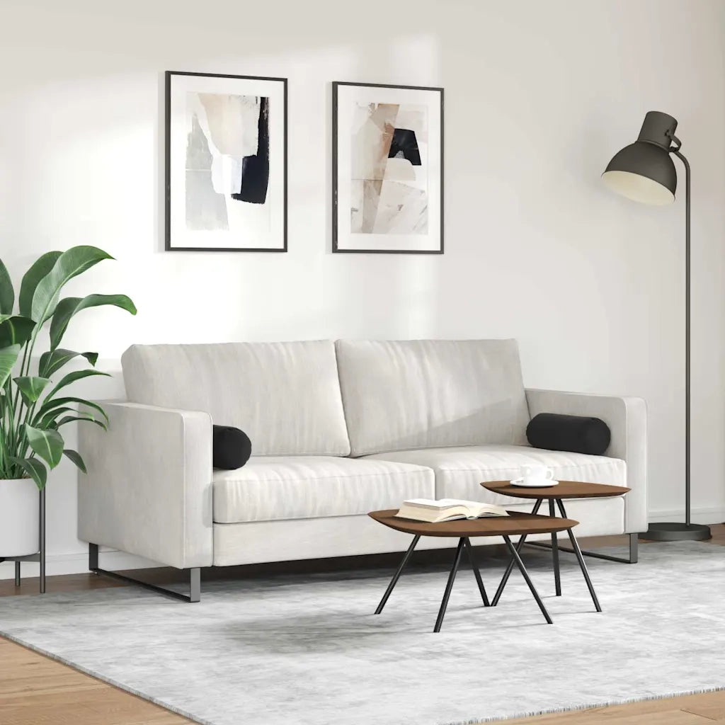 Cuscini a rullo 2 pcs Nero Ø 15 x 40 cm Tessuto in Cords