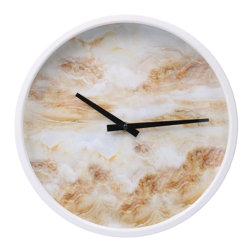 Orologio metallo bianco tondo cm ø30x6