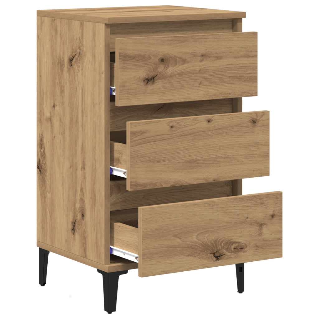 Comodino in Rovere Artigianale 40x35x70 cm in Legno Ingegnerizzato