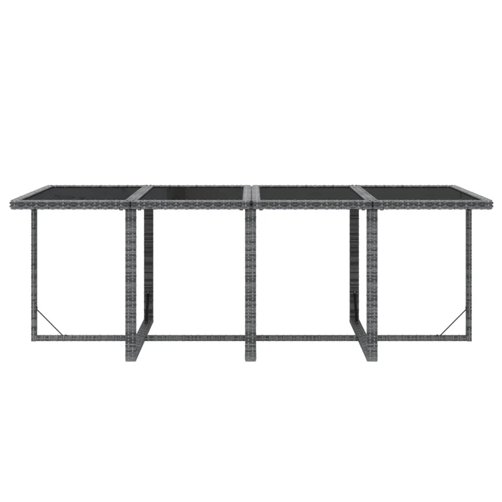 Set Pranzo da Giardino 9 pz con Cuscini in Polyrattan Grigio 3095563