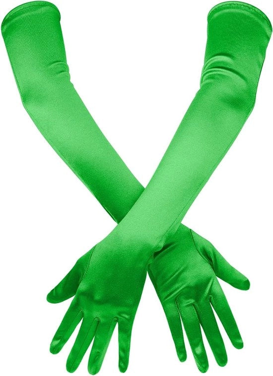 Manopole in satin per occasioni speciali 53cm - Verde