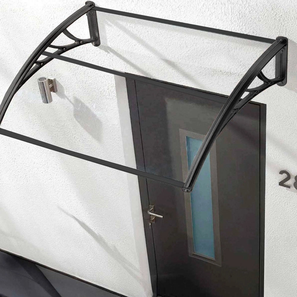 Pensilina Trasparente Copertura Tettoia Modulare Riparo Pioggia Porta Finestra Esterno - 150x100 Cm
