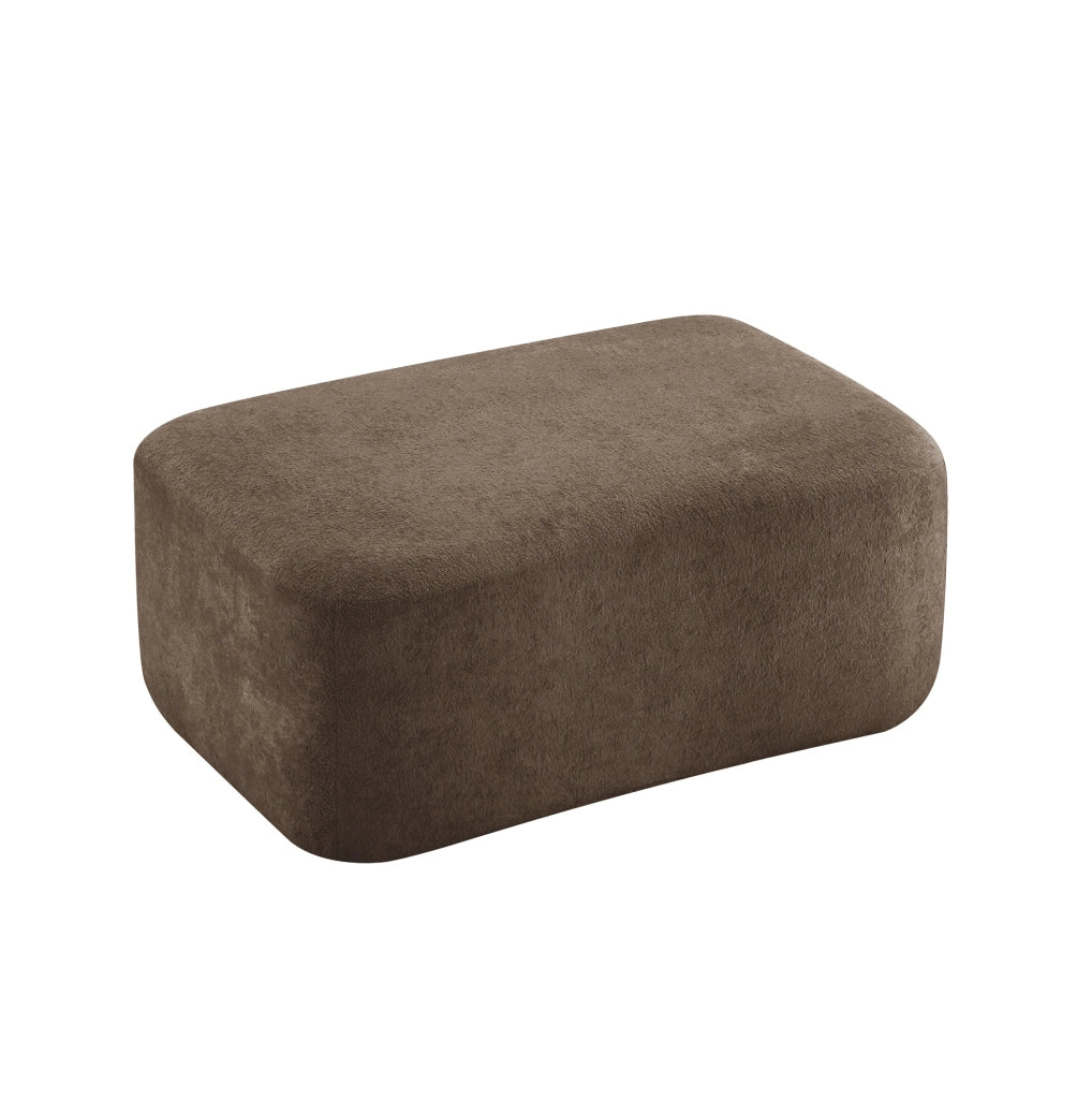 Pouf in velluto marrone DESMIU per soggiorno