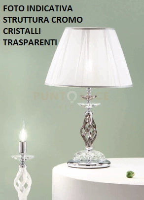 LUME GRANDE 1306 1 LUCE TRASPARENTE E CROMO ATTACCO E27 H.39+26CM