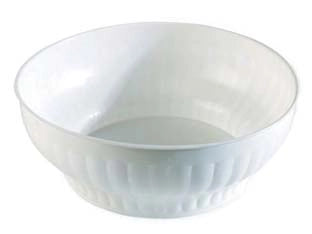 INSALATIERA COSTOLATA IN PLASTICA BIANCA- - ø cm. 20 - 10 pezzi STEFANPLAST