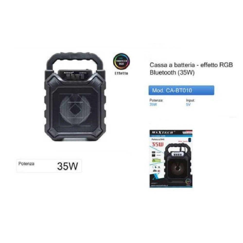 Trade Shop - Cassa Speaker Bluetooth Effetto Rgb Altoparlante Portatile Batteria 35w Ca-bt010 -