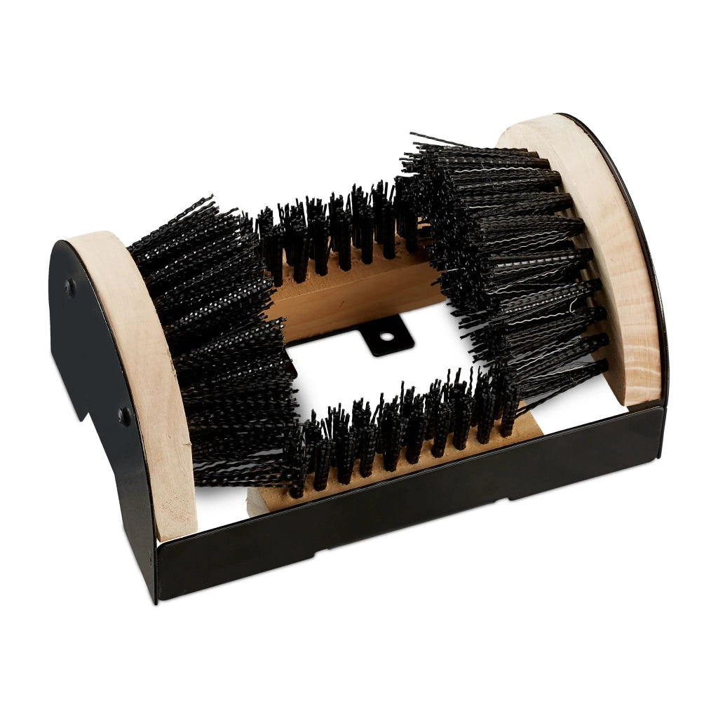 Zerbino con spazzole universali per pulizia esterna 11,5 x 23 x 15 cm in legno nero 13_0004635