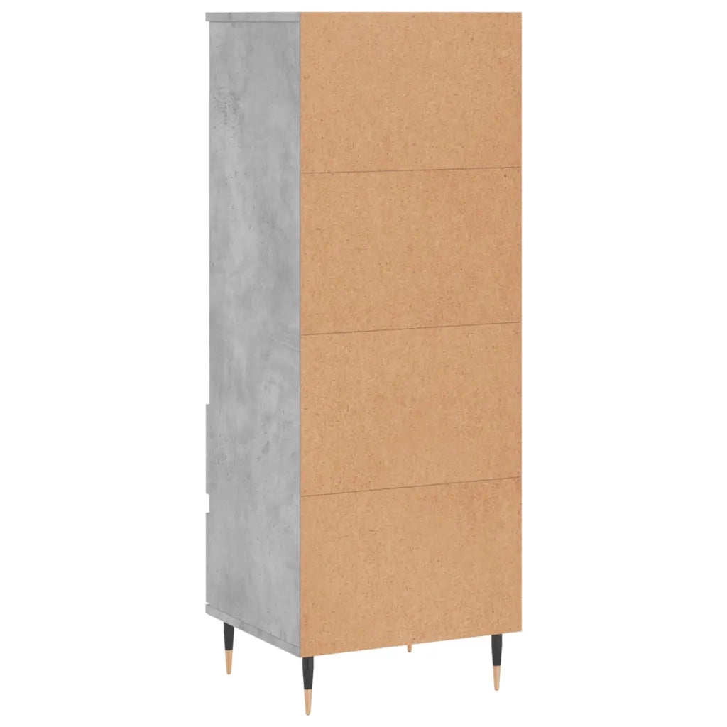 Credenza-Buffet-Armadio da cucina Grigio Cemento 40x36x110 cm in Legno Multistrato 588211
