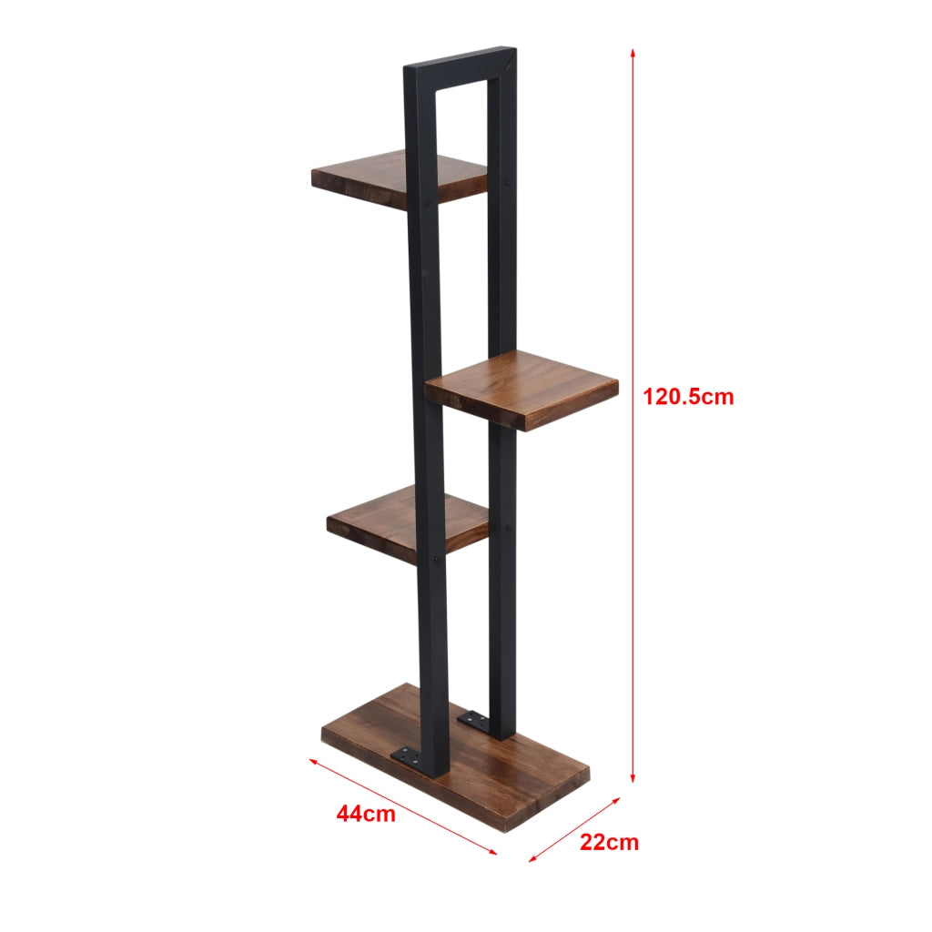 Scaffale Portapiante 'Lemvig' Espositore per Piante con Piani in Legno di Pino Verniciato [en.casa]