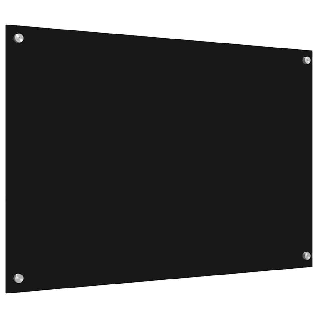 Set di 2 paraschizzi moderni per cucina resistenti al calore 90 x 60 cm in vetro temperato nero 02_0056314