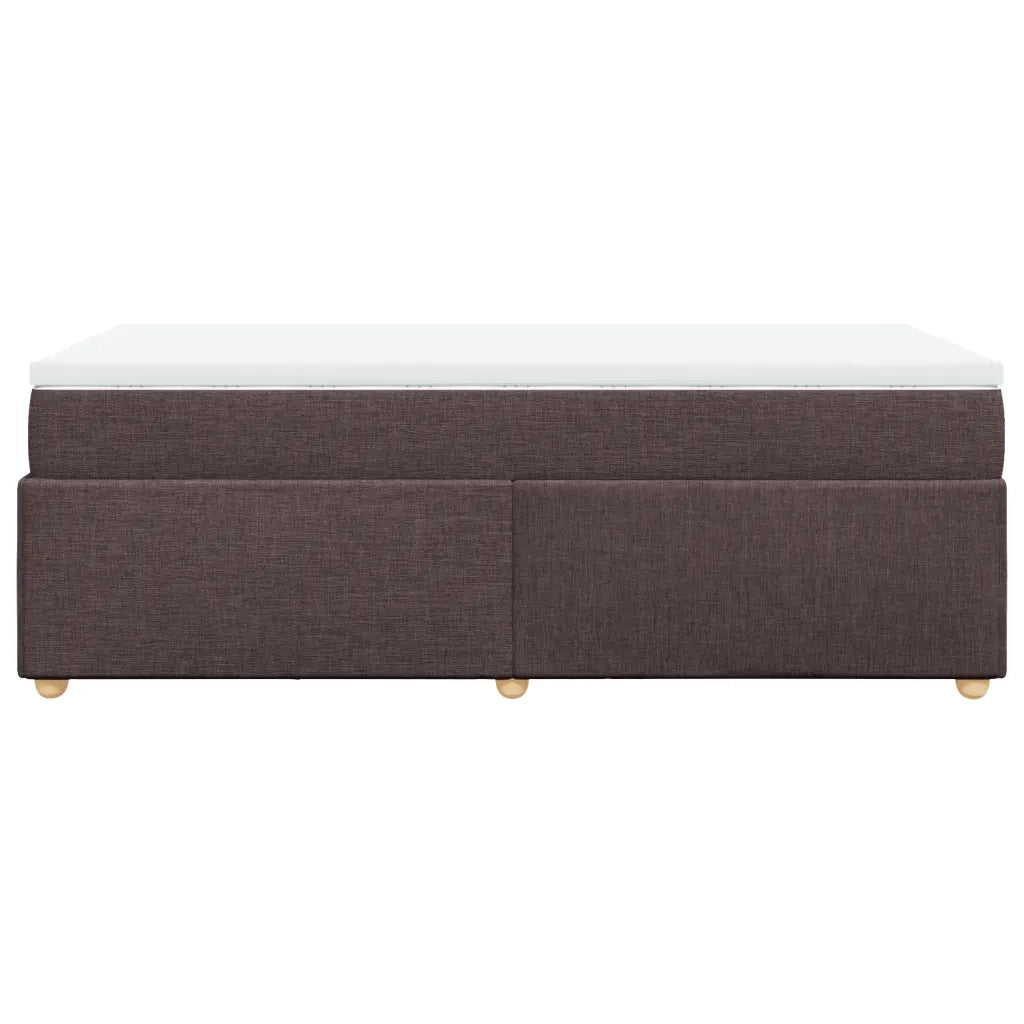 Letto singolo | Letto per adulti | Giroletto a Molle con Materasso Marrone Scuro 90x190cm Tessuto