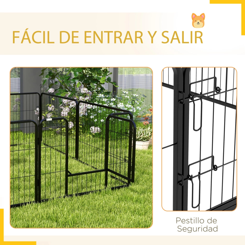 Recinto per Cani ¨C zephmum ¨C Nero 80x60 cm 8 Panelli Acciaio