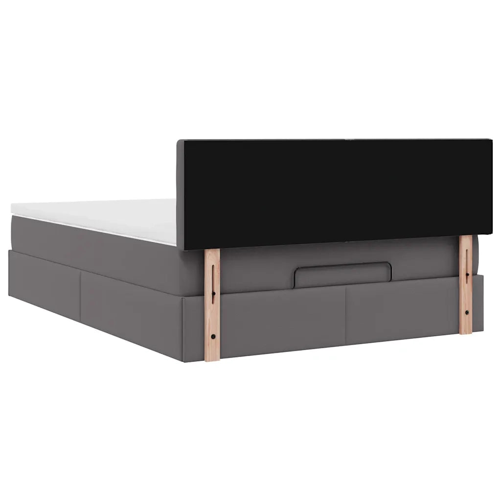 Pouf Letto con Materassi e LED Grigio 140x200cm Similpelle 3312160