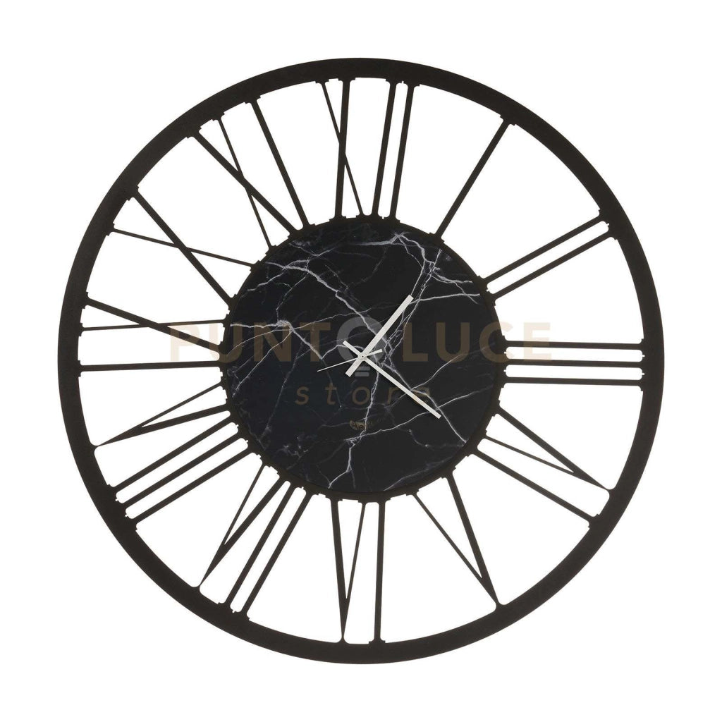 Orologio da parete design Big 90 Nero e marmo nero