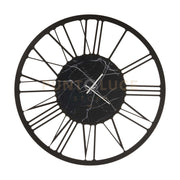 Orologio da parete design Big 90 Nero e marmo nero