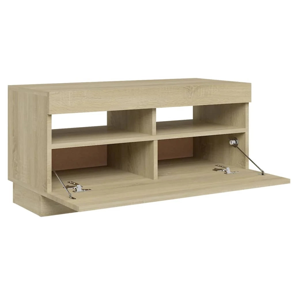 Mobile TV multimediale mensola TV credenza mobile TV per sala da pranzo soggiorno camera da letto con luci LED rovere Sonoma 80 x 35 x 40 cm marrone 02_0026790