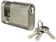 MEZZO CILINDRO INFILARE OVALE OTTONE CROMO SATINATO 2401- - mm.40 centrato (30+10) - 2 pezzi IBFM