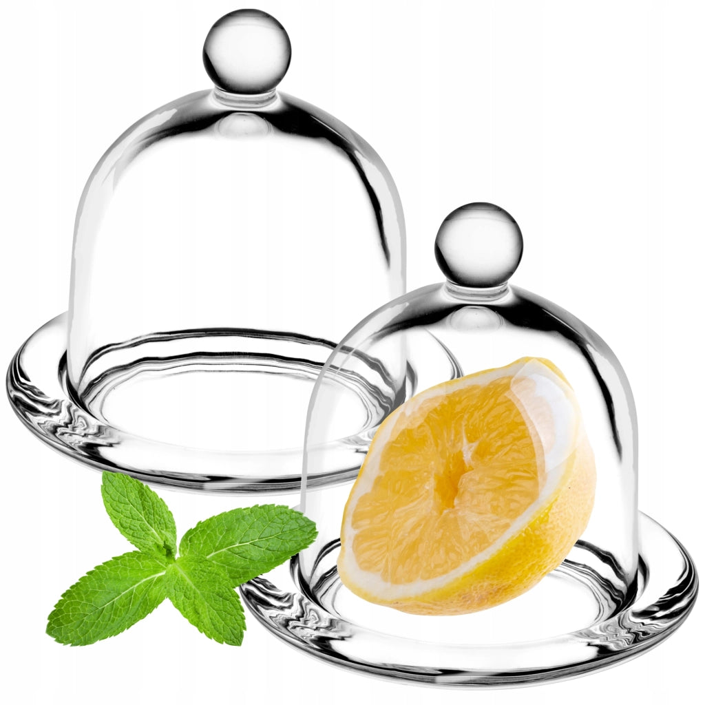 Contenitore in vetro KADAX per limoni con coperchio, per limoni e pomodori, 2 pezzi.