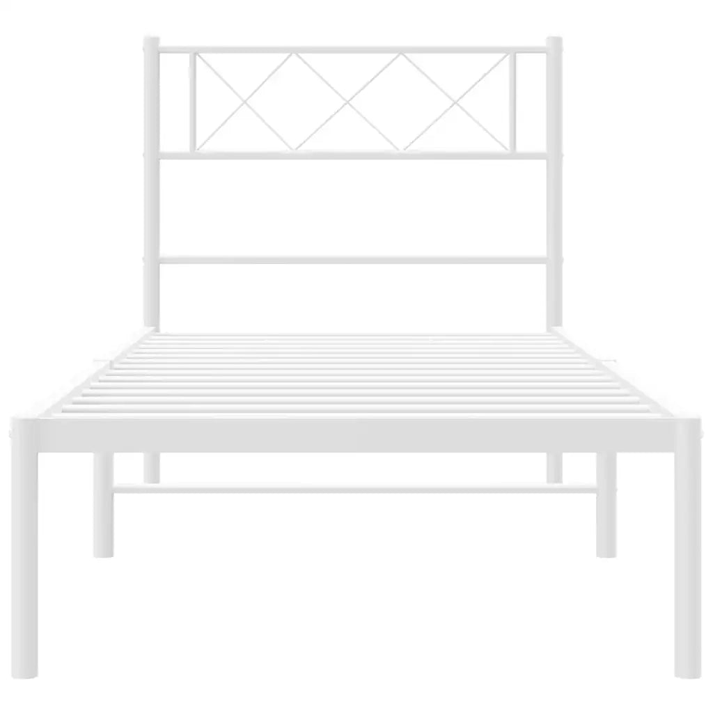 Giroletto con Testiera Metallo Bianco 100x200 cm 372321