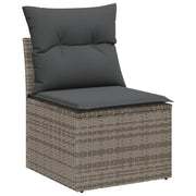 Set di Divani da Giardino  10 Pezzi con Cuscini Rattan Polyrattan Nero