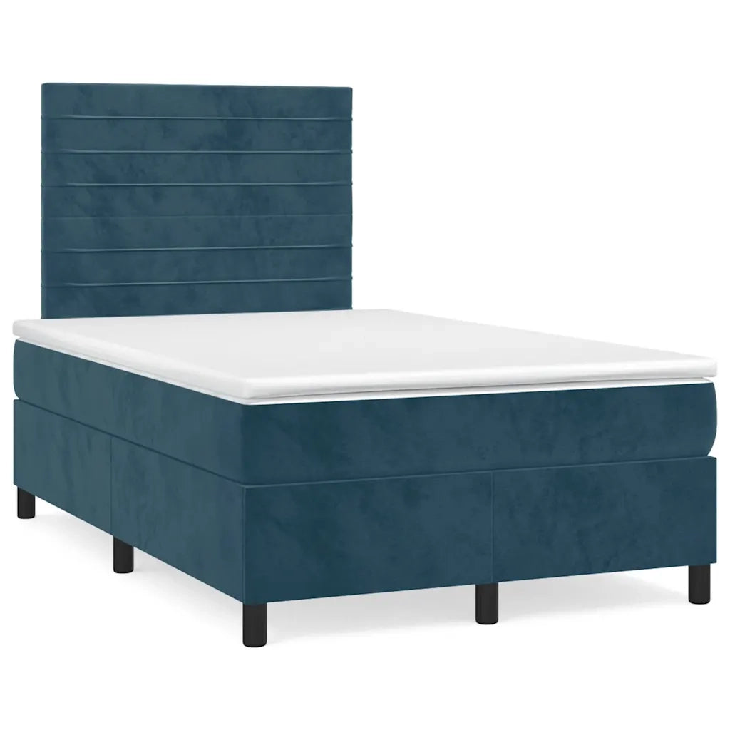 Giroletto a Molle con Materasso Blu Scuro 120x200 cm in Velluto 3143077