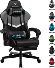 Sedia da gioco con poggiapiedi, ergonomica, con cuscino lombare regolabile, cuscino da gaming, sedia da gamer, altezza regolabile, portata 150 kg