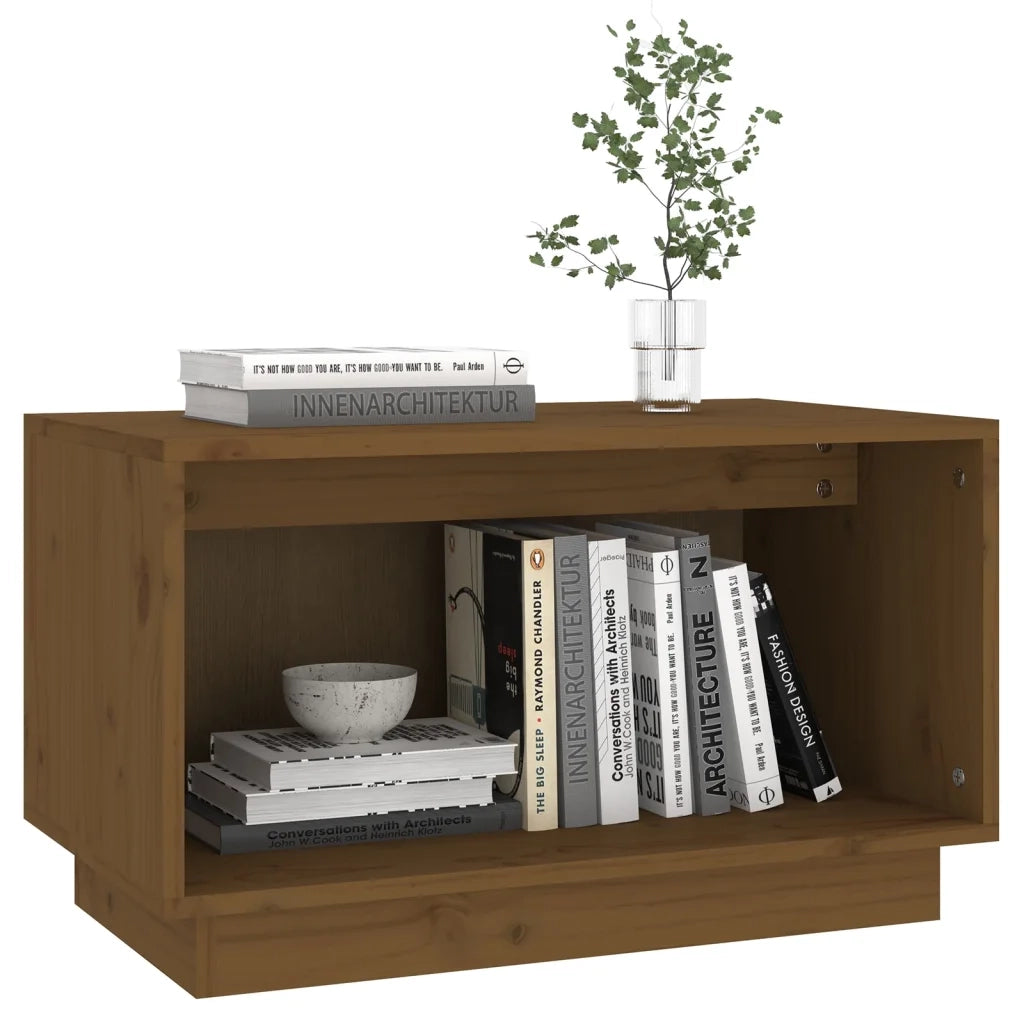 Mobile Porta TV Ambrato 60x35x35 cm in Legno Massello di Pino 813827