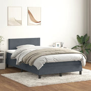 vidaXL Giroletto a Molle con Materasso Grigio Scuro 120x220 cm Velluto