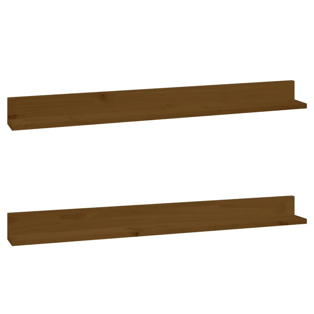 Mensole da Parete 2 pz Ambra 110x11x9 cm Legno Massello di Pino 823612