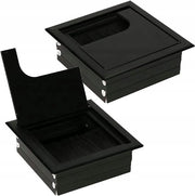 2 x Porta cavi per scrivania - canale cavi per scrivania - porte cavi - per scrivania, scrivania per computer, mobili, tavolo di riunione - Alluminio - Nero - 80MM x 80MM