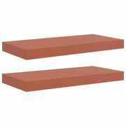 2 pz Scaffale da parete | Ripiano a parete | Mensola a parete Rosso 50 x 23 x 4 cm Legno multistrato