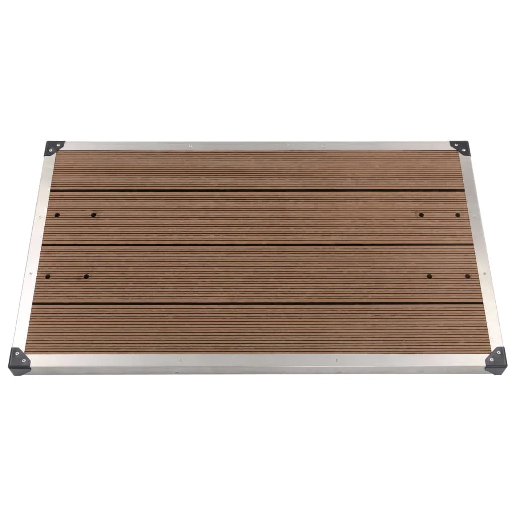 Piatto doccia da esterno piatto doccia da giardino piatto doccia da terrazza piatto doccia da piscina acciaio inox WPC 110 x 62 cm marrone 02_0001982
