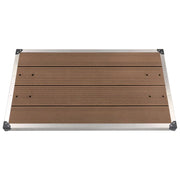 Piatto doccia da esterno piatto doccia da giardino piatto doccia da terrazza piatto doccia da piscina acciaio inox WPC 110 x 62 cm marrone 02_0001982