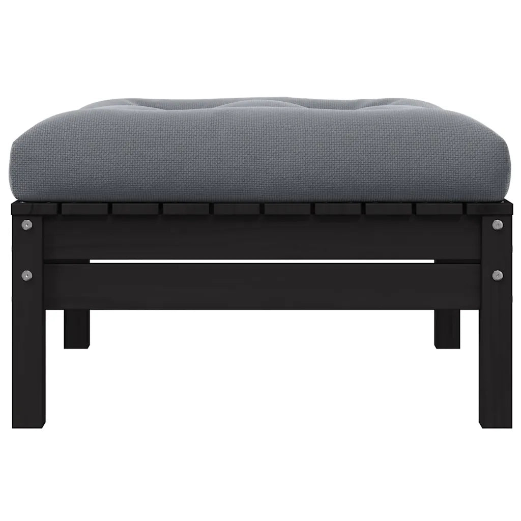 Divano da Giardino a 2 Posti con Cuscini Nero Massello di Pino cod mxl 73497