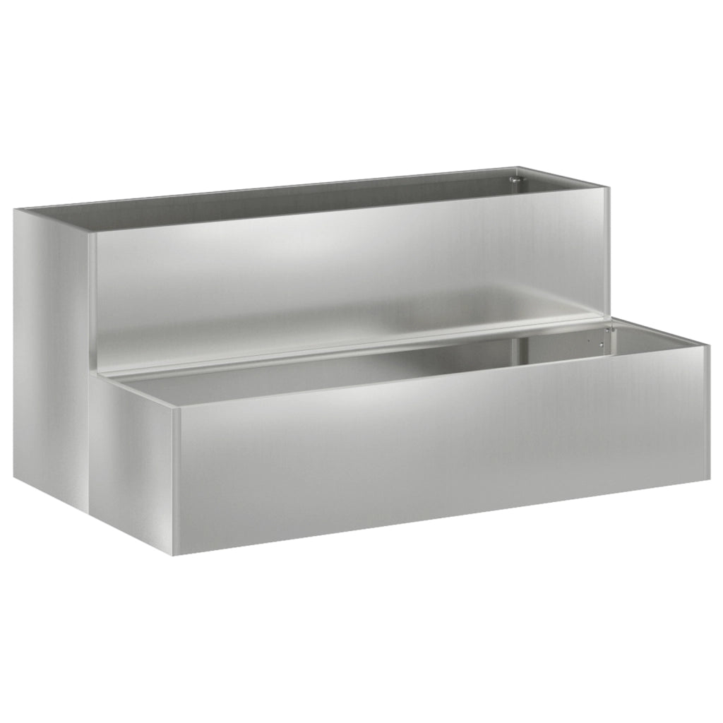 Fioriera da giardino a 2 livelli , 100x60x45 cm, in acciaio galvanizzato