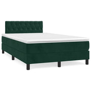 Letto a Molle con Materasso e LED Verde Scuro 120x190cm Velluto 3270174