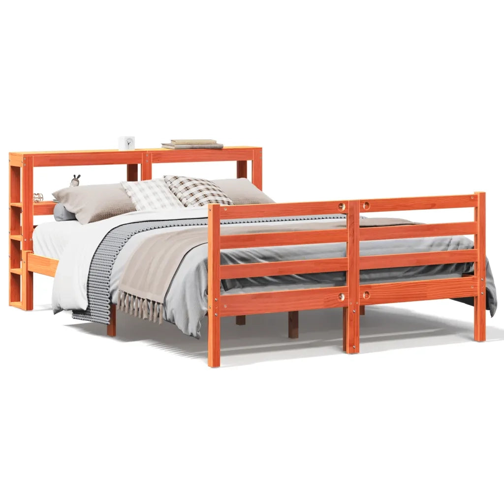 vidaXL Letto senza Materasso Marrone Cera 150x200 cm in Legno di Pino