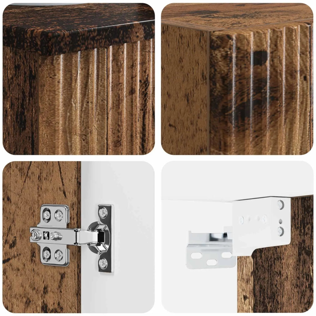 Set di mobili per il bagno 2 pz Legno antico 33 x 34,5 x 100 cm 3406111