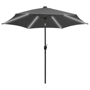 Ombrello | Parasolne con Luci a LED e Palo in Alluminio 300 cm Antracite