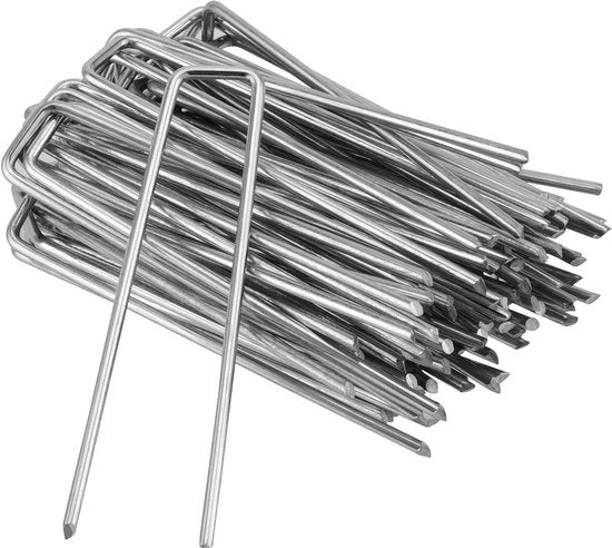 Pali di fondazione galvanizzati 100 x 13 mm Ø 3 mm - 150 pezzi per teli di protezione contro le erbacce e siepi