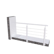 Ringhiera Balaustra in Alluminio Argento Opaco 200x100cm a Fissaggio a Parete, con supporto di collegamento a Parete
