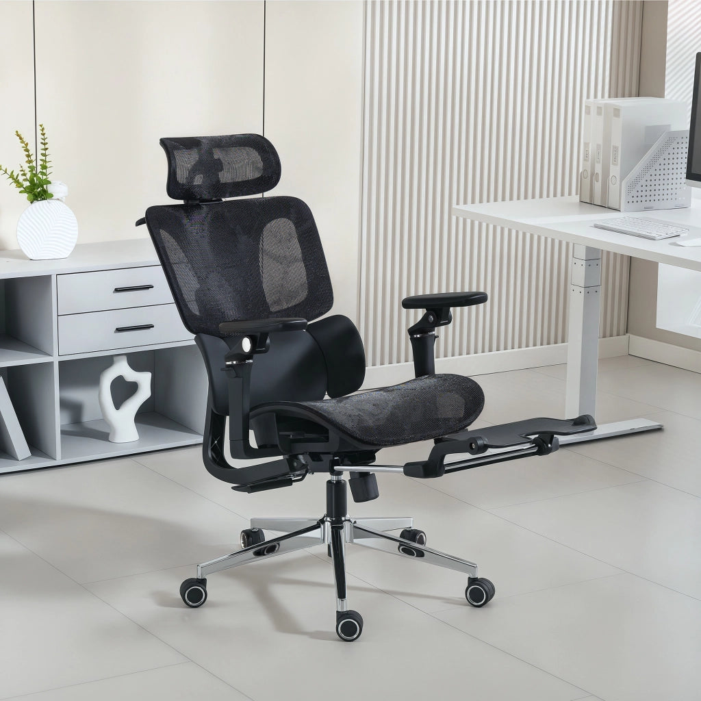 Sedia da Ufficio Ergonomica ¨C Xylo ¨C Braccioli 6D, Poggiatesta e Seduta Regolabili, Nero
