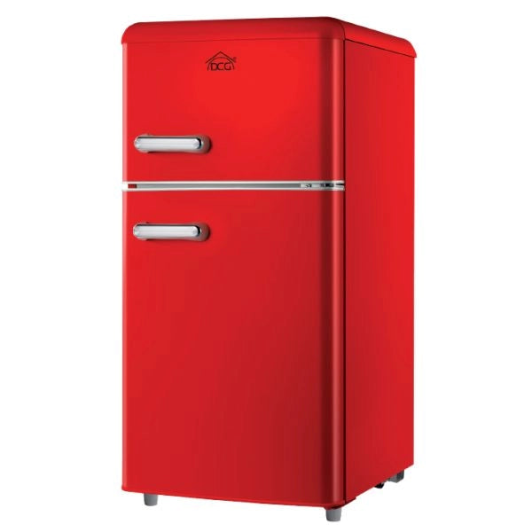Dcg frigo doppia porta linea retro 100lt e rosso mf100rcdp