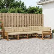 Set di divani da esterno con cuscino 5 pcs Naturale e Beige 3381429