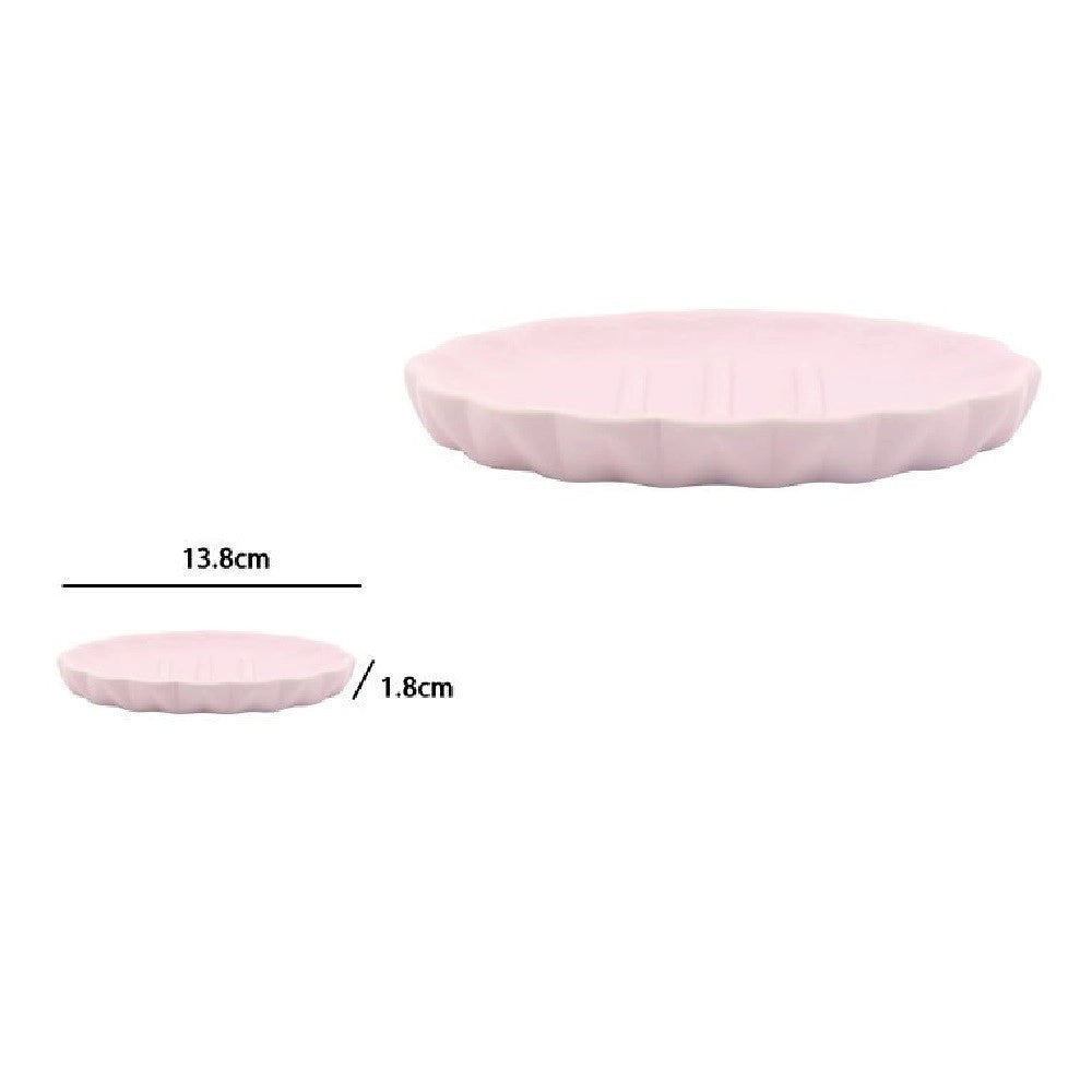 Trade Shop - Piatto Piattino Porta Sapone Saponetta Accessori Arredo Bagno Rosa Decorata 79948 -