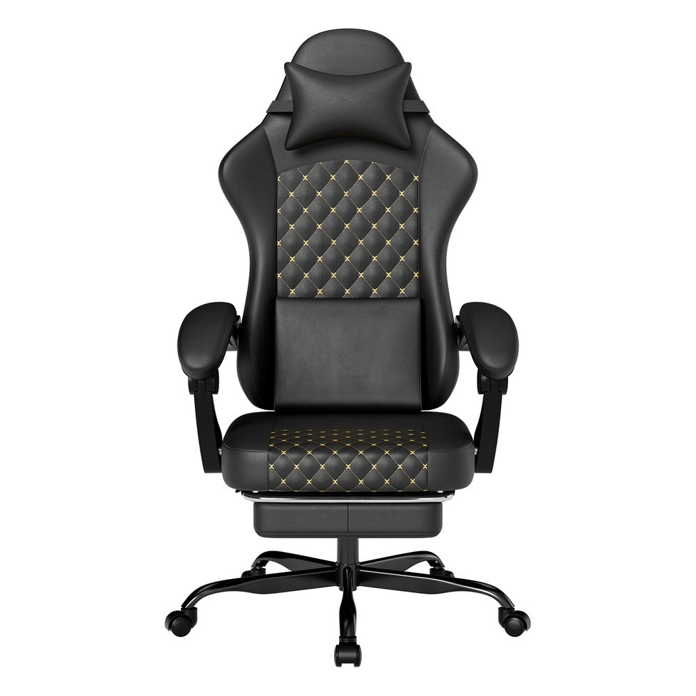 Sedia da gaming ergonomica ¨C Minimal ¨C similpelle nero, regge 150kg